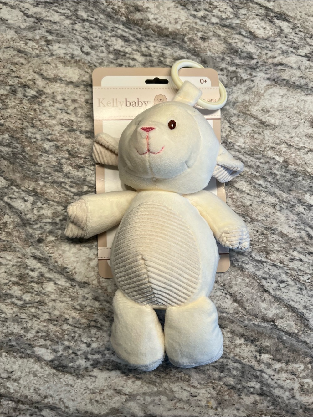Kelly Baby Cream Plush Lamb Clip On Rattle Toy NWT